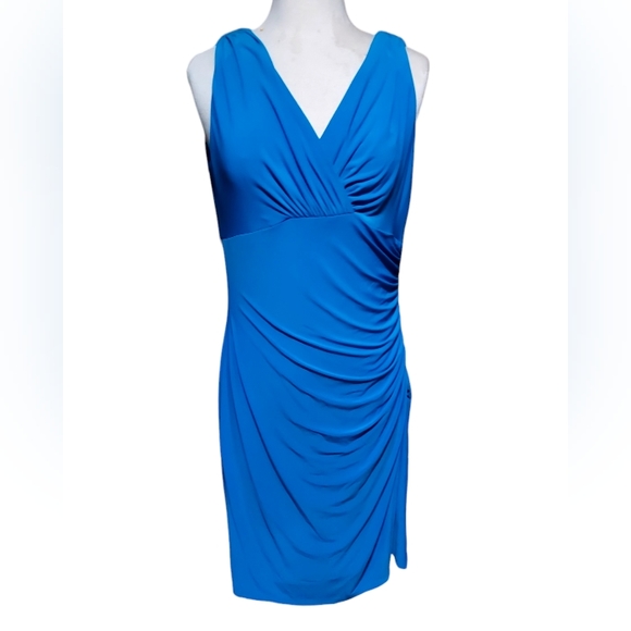 Lauren Ralph Lauren Dresses & Skirts - Lauren Ralph Lauren Midi Dress 14 Blue Tank Bodycon Fit Pencil Polyester…